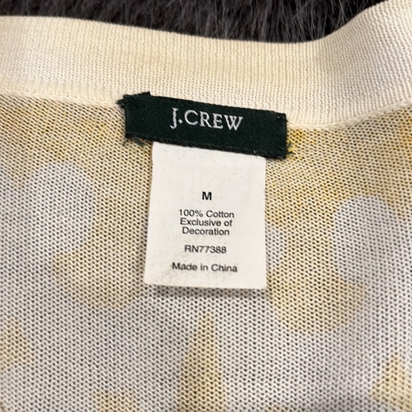 J.Crew Medium mustard and white 3/4 sleeve cardigan. - Picture 2 of 7